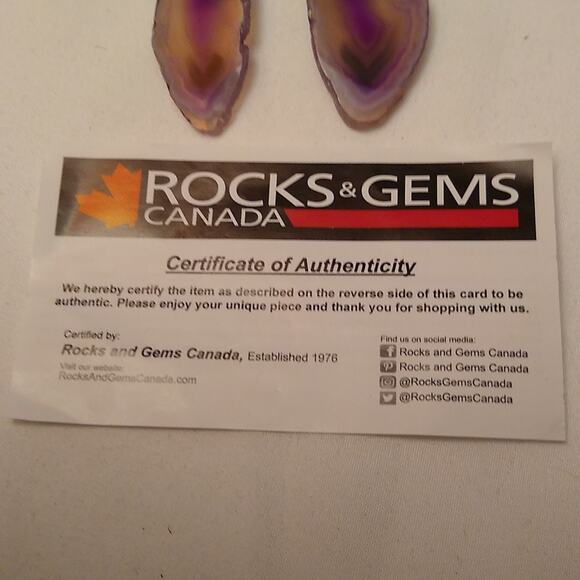Vintage Rocks and gem from Canada pierced earrings - Picture 3 of 5